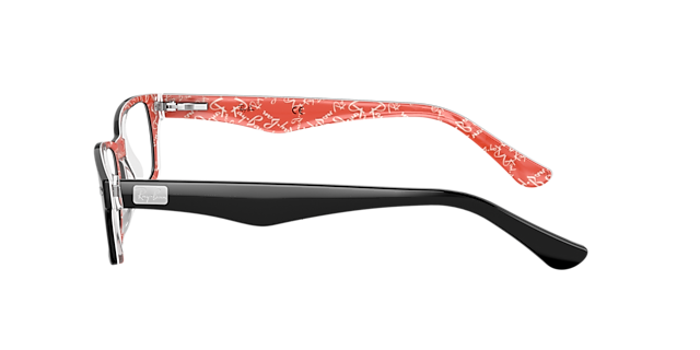 RB5206 Schwarz auf Rot AcetatEyeglass Frames von B24, Seitenansicht