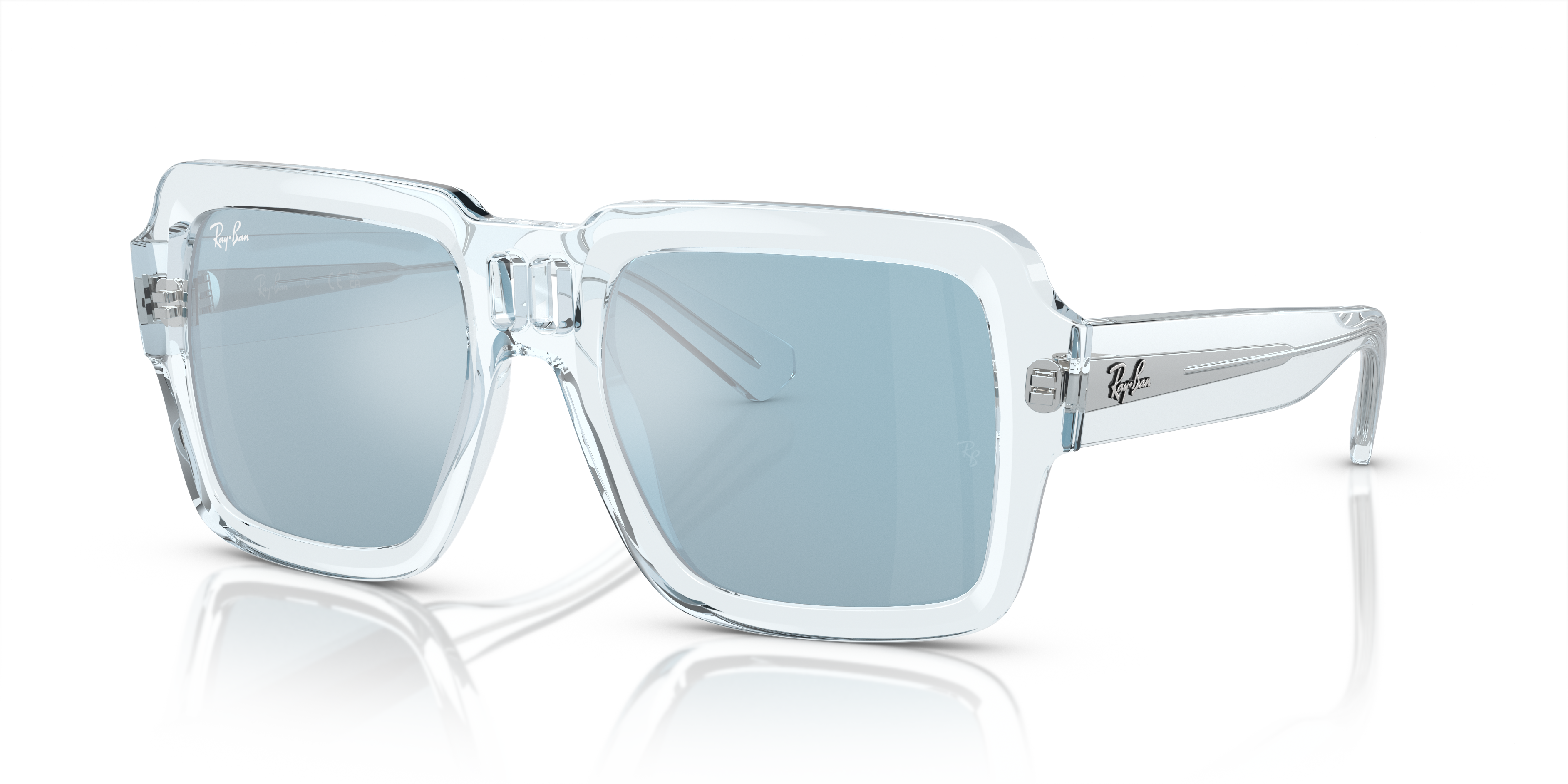RB4408 Hellblau transparent KunststoffSunglass Frames von B24, Dreiviertelansicht