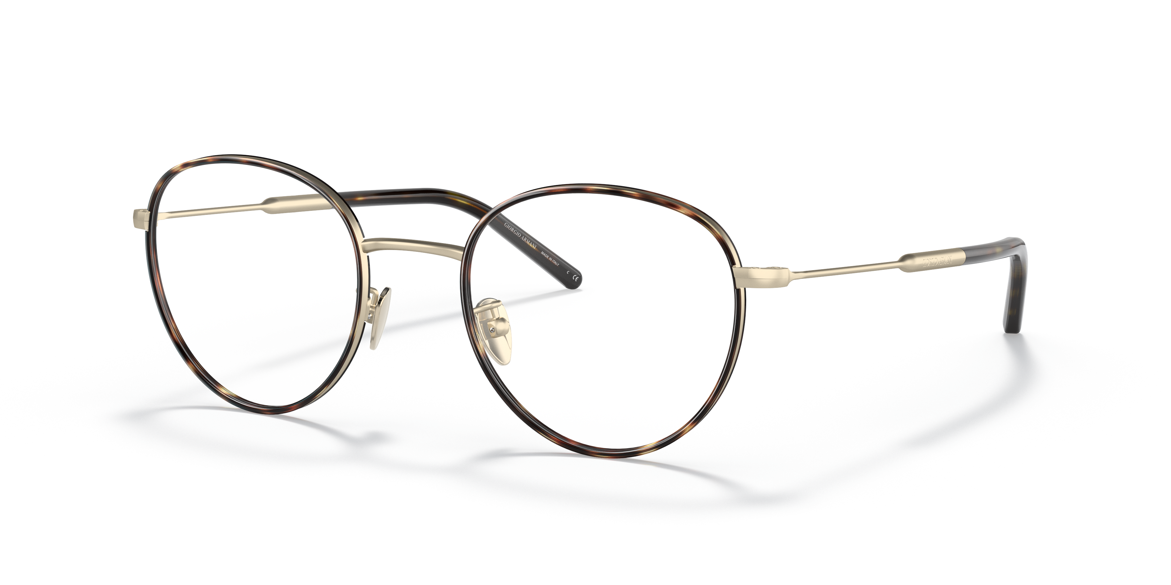 AR5111J Mat lichtgoud & Havana MetaalEyeglass Frames van B24, Hoekweergave