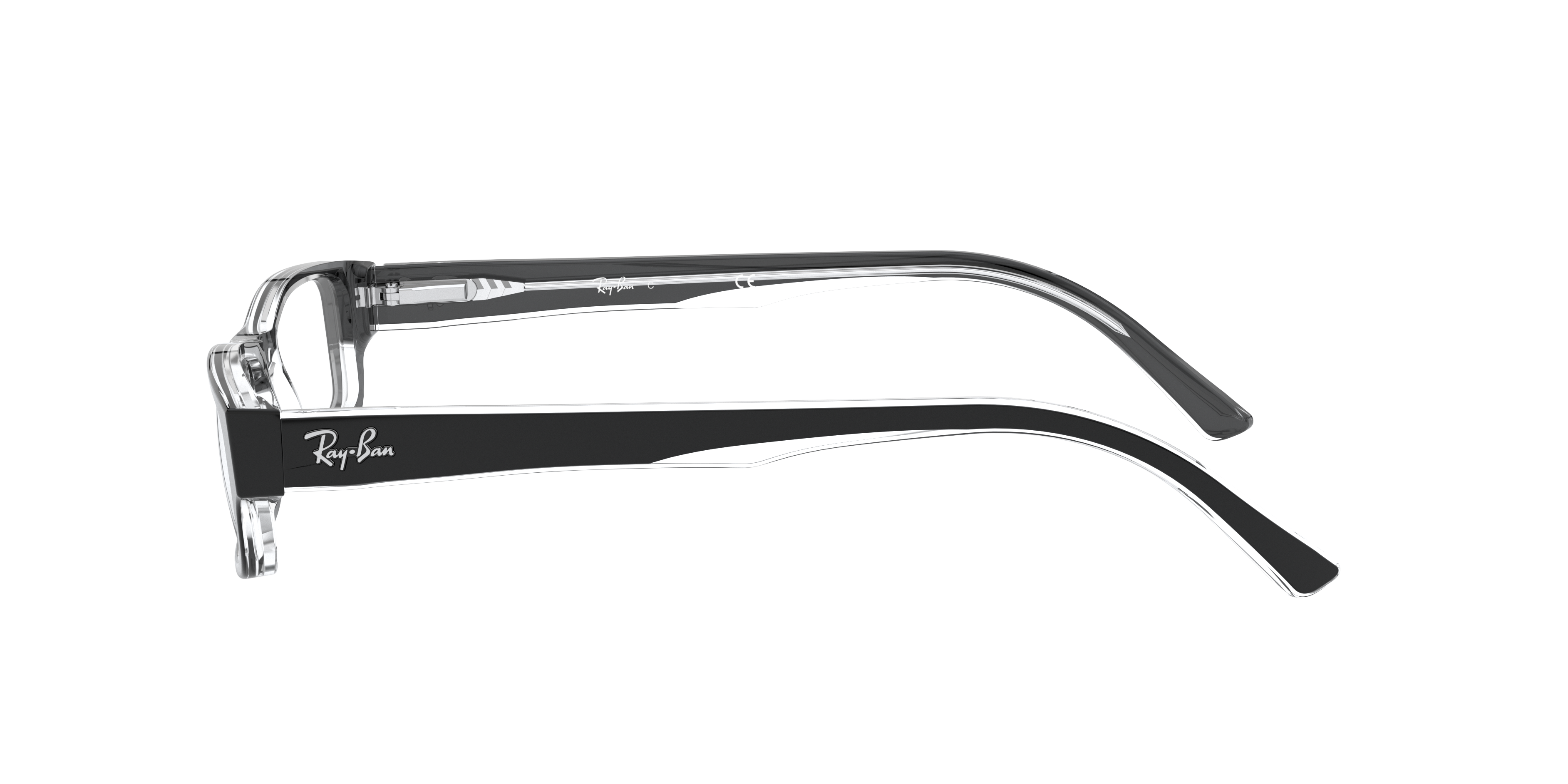 RB5246 Zwart op transparant AcetaatEyeglass Frames van B24, Zijaanzicht