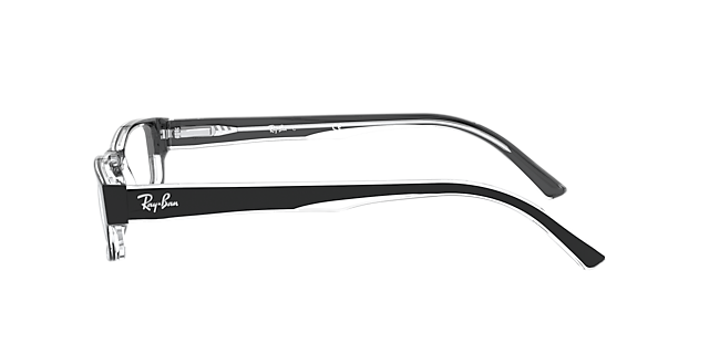 RB5246 Zwart op transparant AcetaatEyeglass Frames van B24, Zijaanzicht