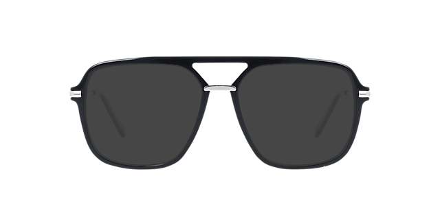 Freddy Jet Black & Silver Metal AcetatEyeglass Frames von B24, mit getönten Gläsern