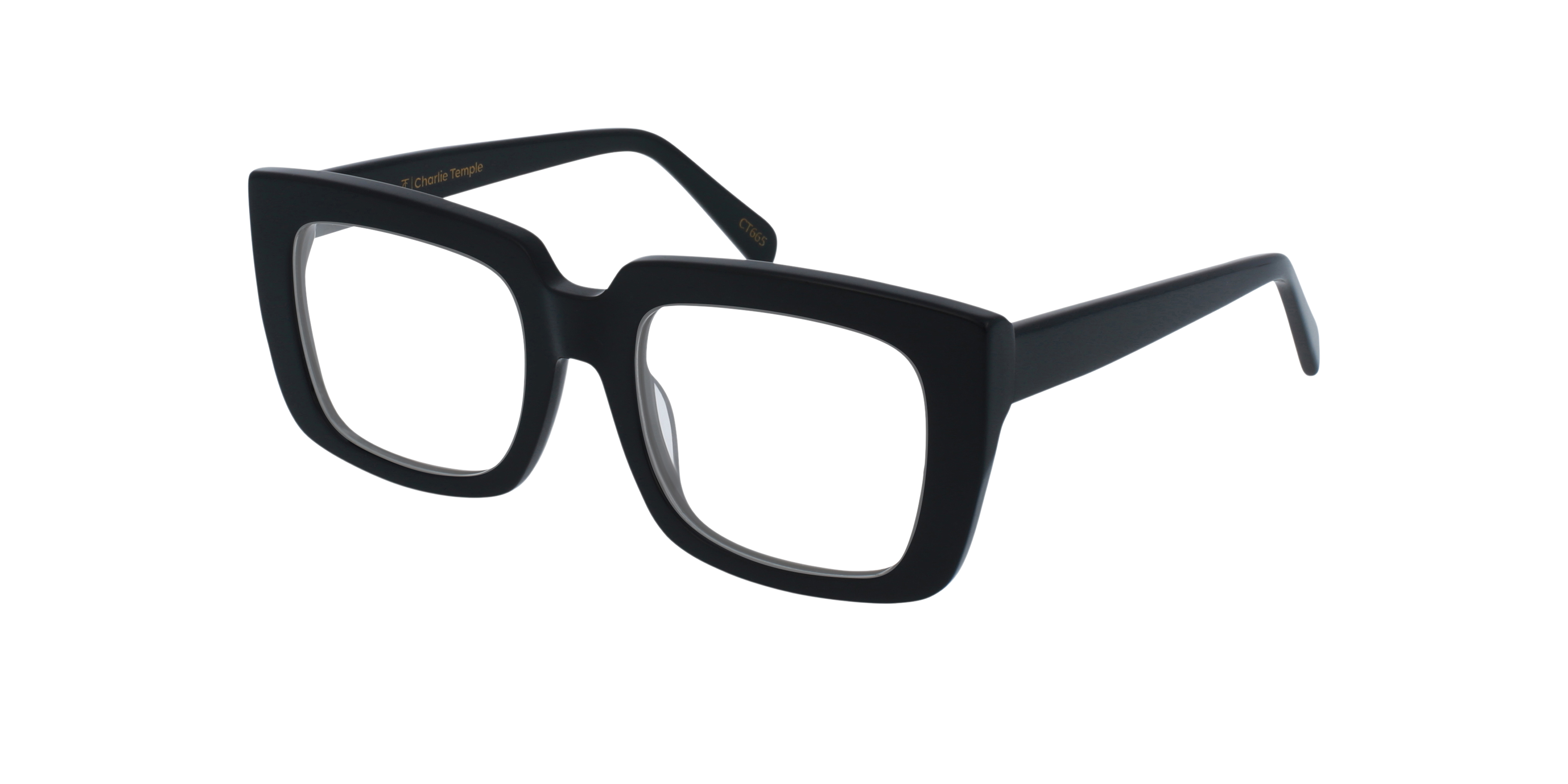 Laila Jet Black AcetatEyeglass Frames von B24, Dreiviertelansicht