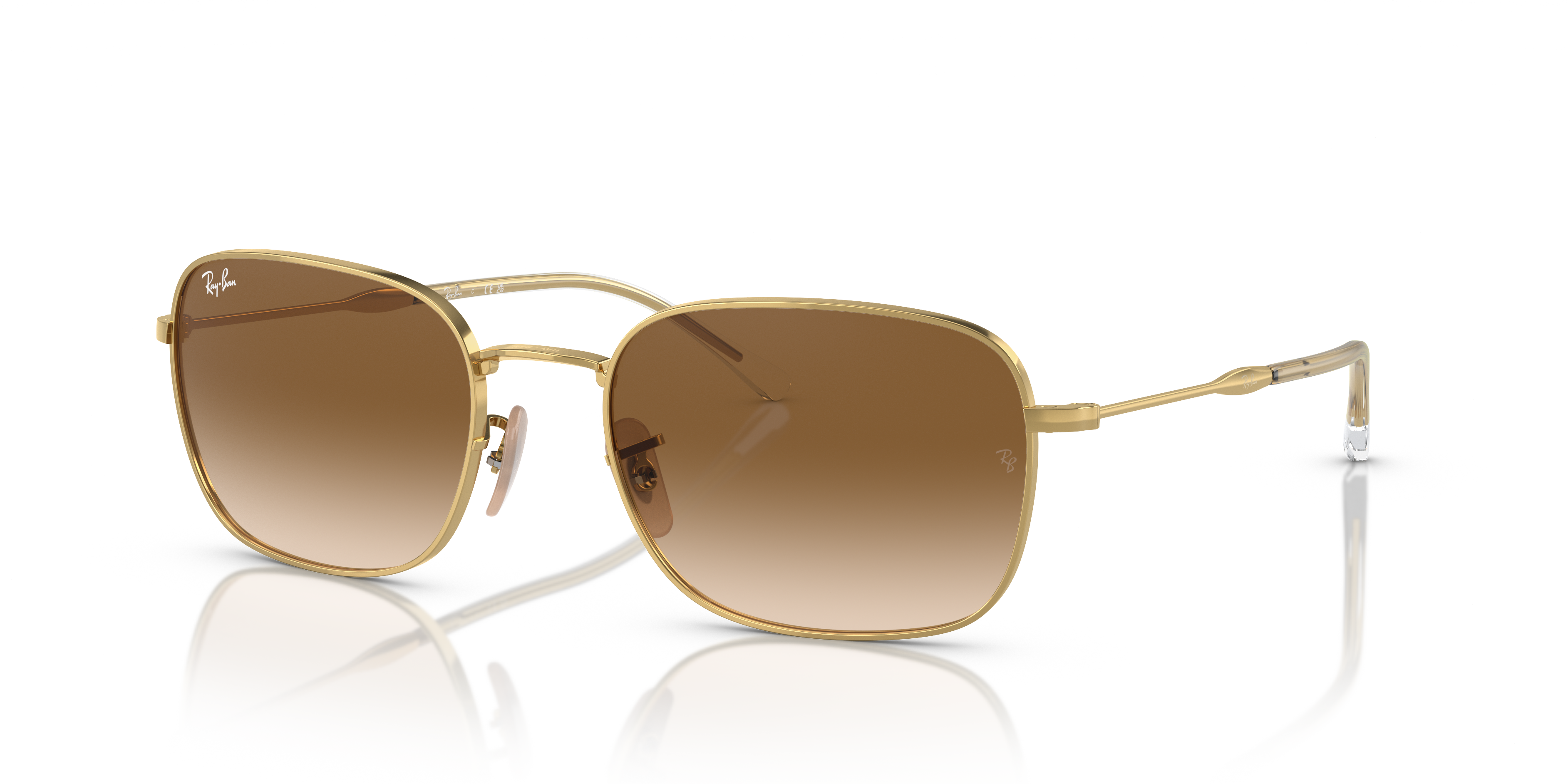 RB3706 Arista Gold MetallSunglass Frames von B24, Dreiviertelansicht