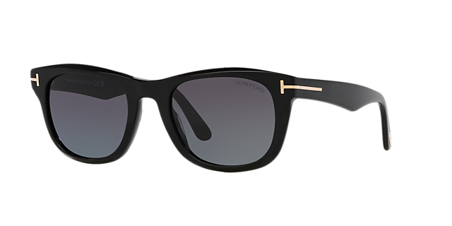 Kendel Glänzendes Schwarz AcetatSunglass Frames von B24, Dreiviertelansicht