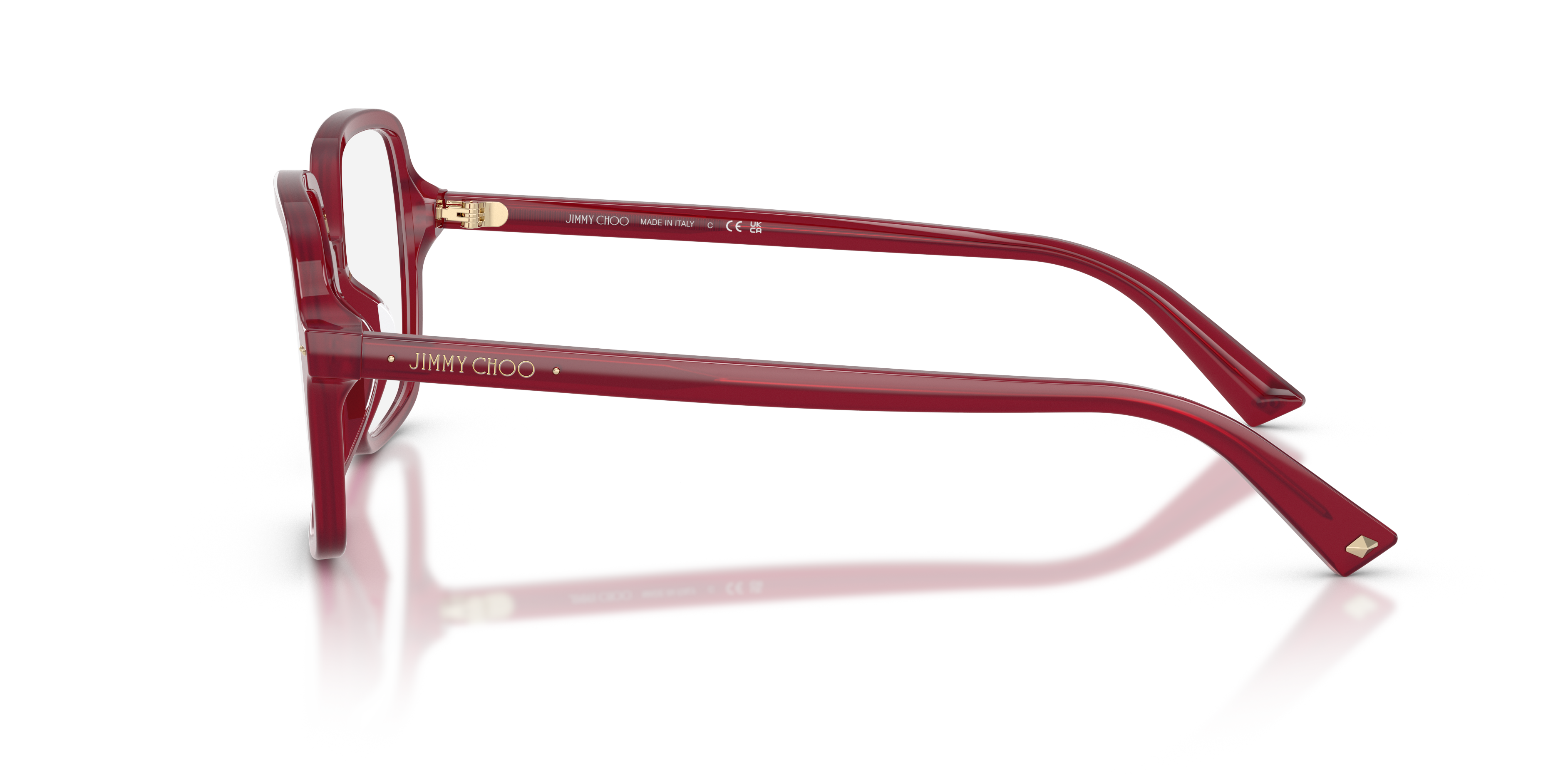 JC3046U Opaline Cranberry AcetaatEyeglass Frames van B24, Zijaanzicht