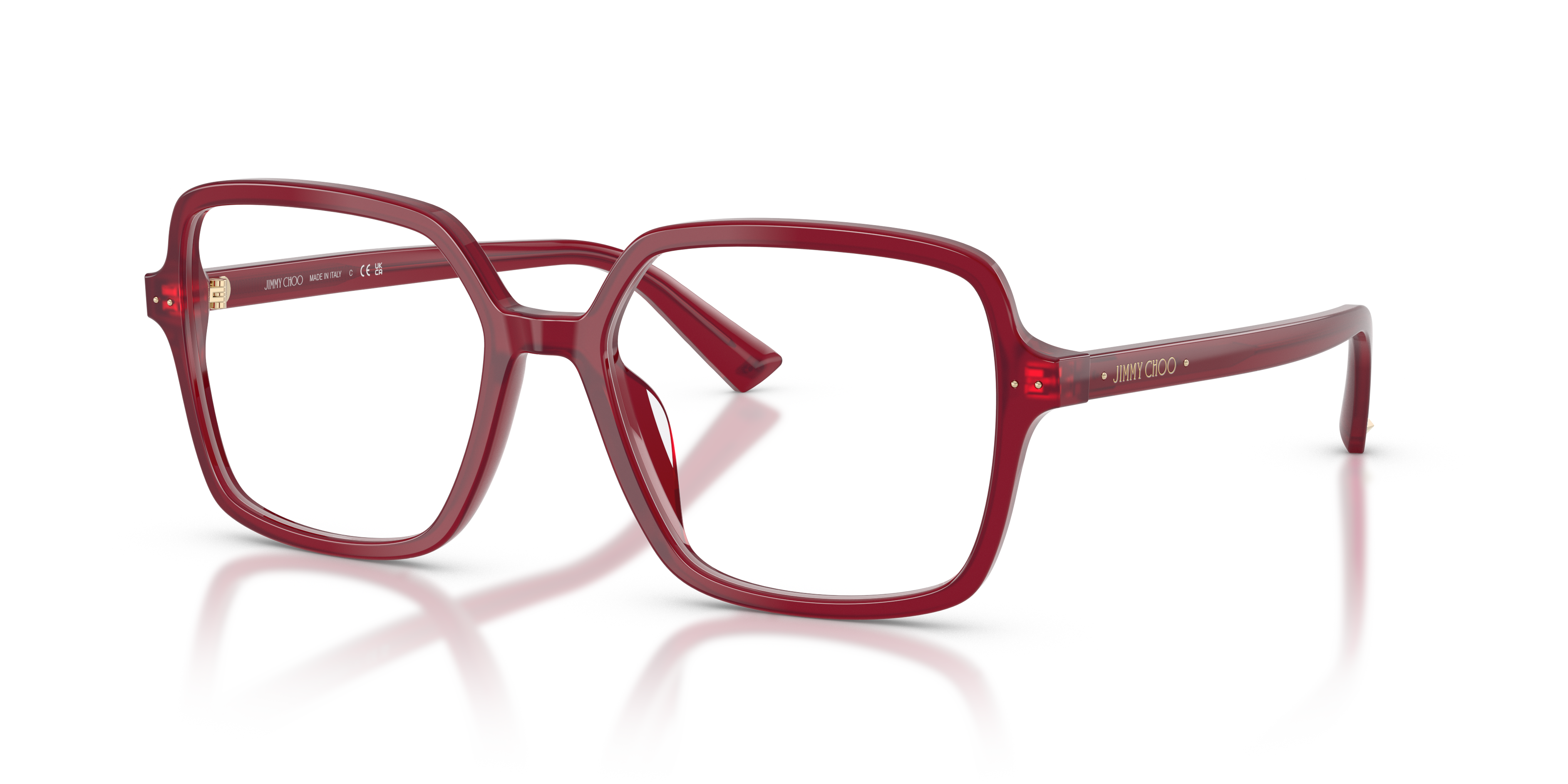 JC3046U Opaline Cranberry AcetaatEyeglass Frames van B24, Hoekweergave