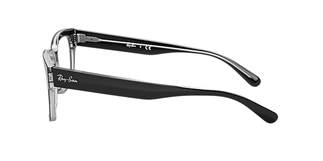 RB5388 Zwart op transparant AcetaatEyeglass Frames van B24, Zijaanzicht
