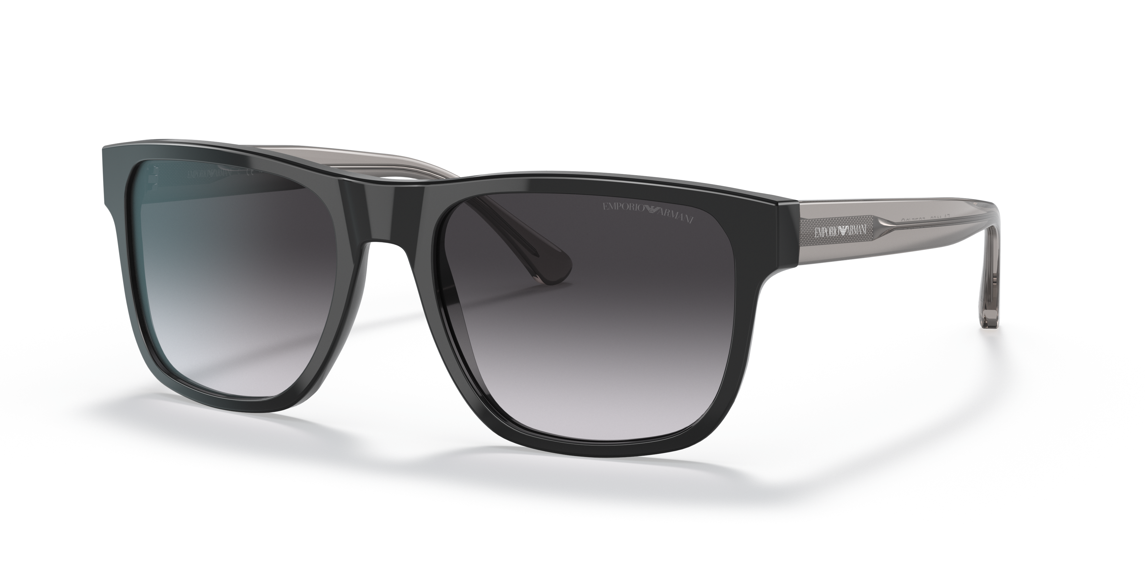 EA4163 Zwart AcetaatSunglass Frames van B24, Hoekweergave