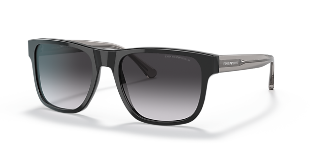 EA4163 Schwarz AcetatSunglass Frames von B24, Dreiviertelansicht