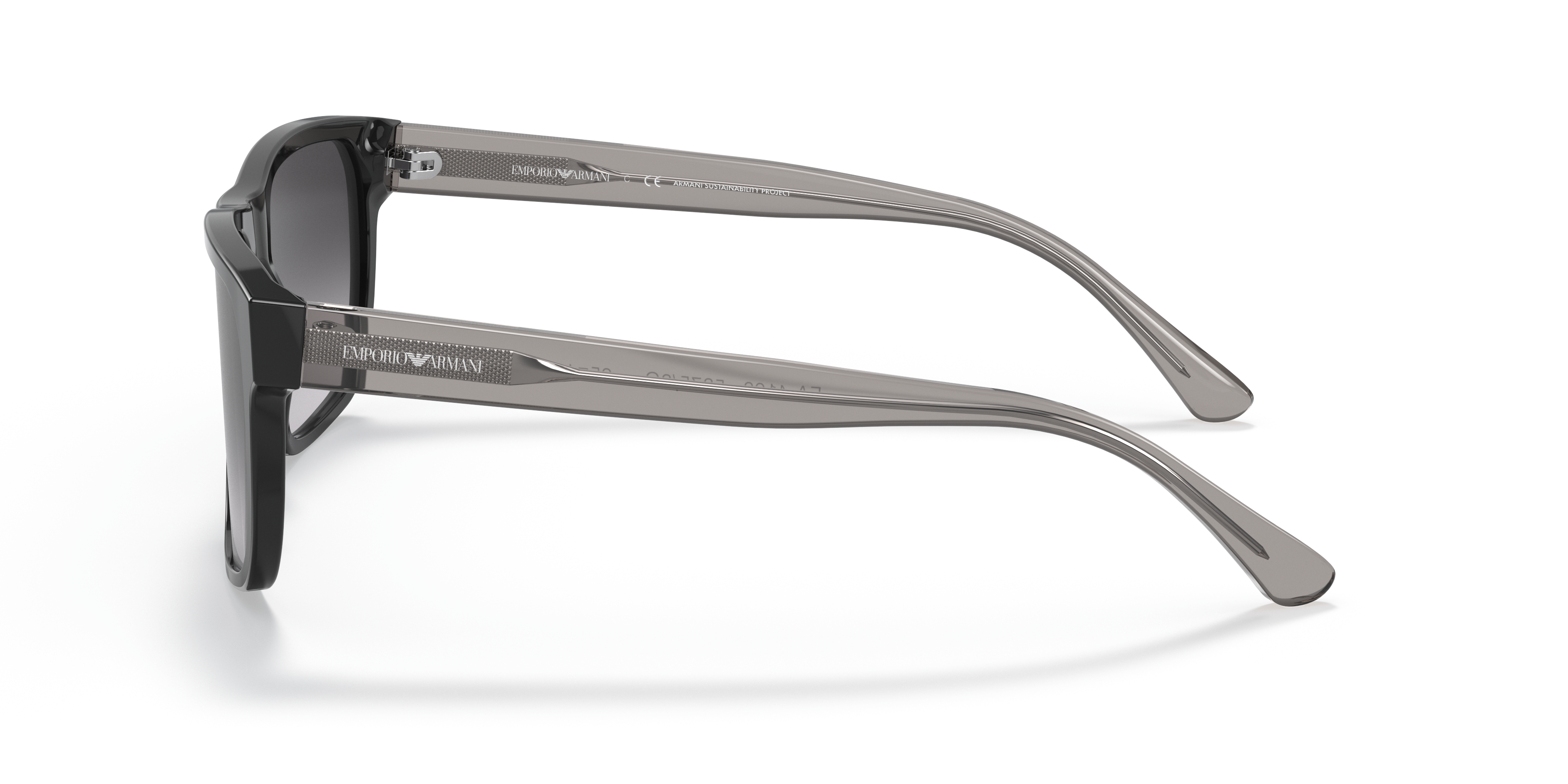 EA4163 Zwart AcetaatSunglass Frames van B24, Zijaanzicht