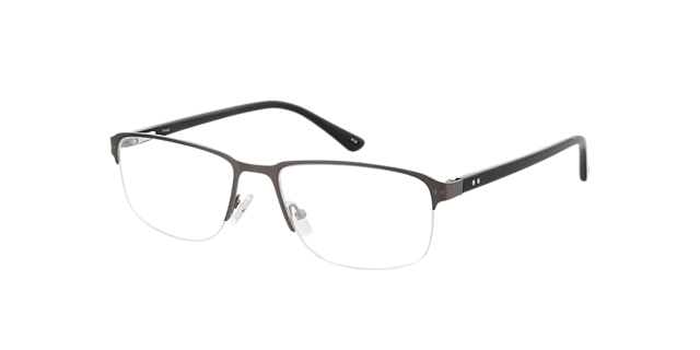Frisco Mat antraciet MetaalEyeglass Frames van B24, Hoekweergave