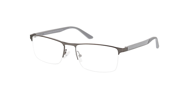 Boston Mat gunmetal MetaalEyeglass Frames van B24, Hoekweergave