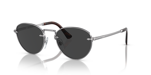 PO2491S Staalgrijs MetaalSunglass Frames van B24, Hoekweergave