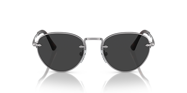 PO2491S Staalgrijs MetaalSunglass Frames van B24, Vooraanzicht