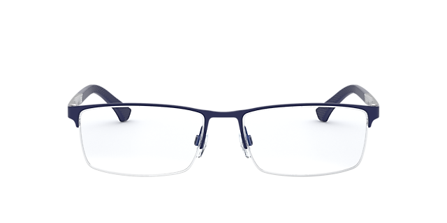 EA1041 Rubber blauw MetaalEyeglass Frames van B24, Vooraanzicht