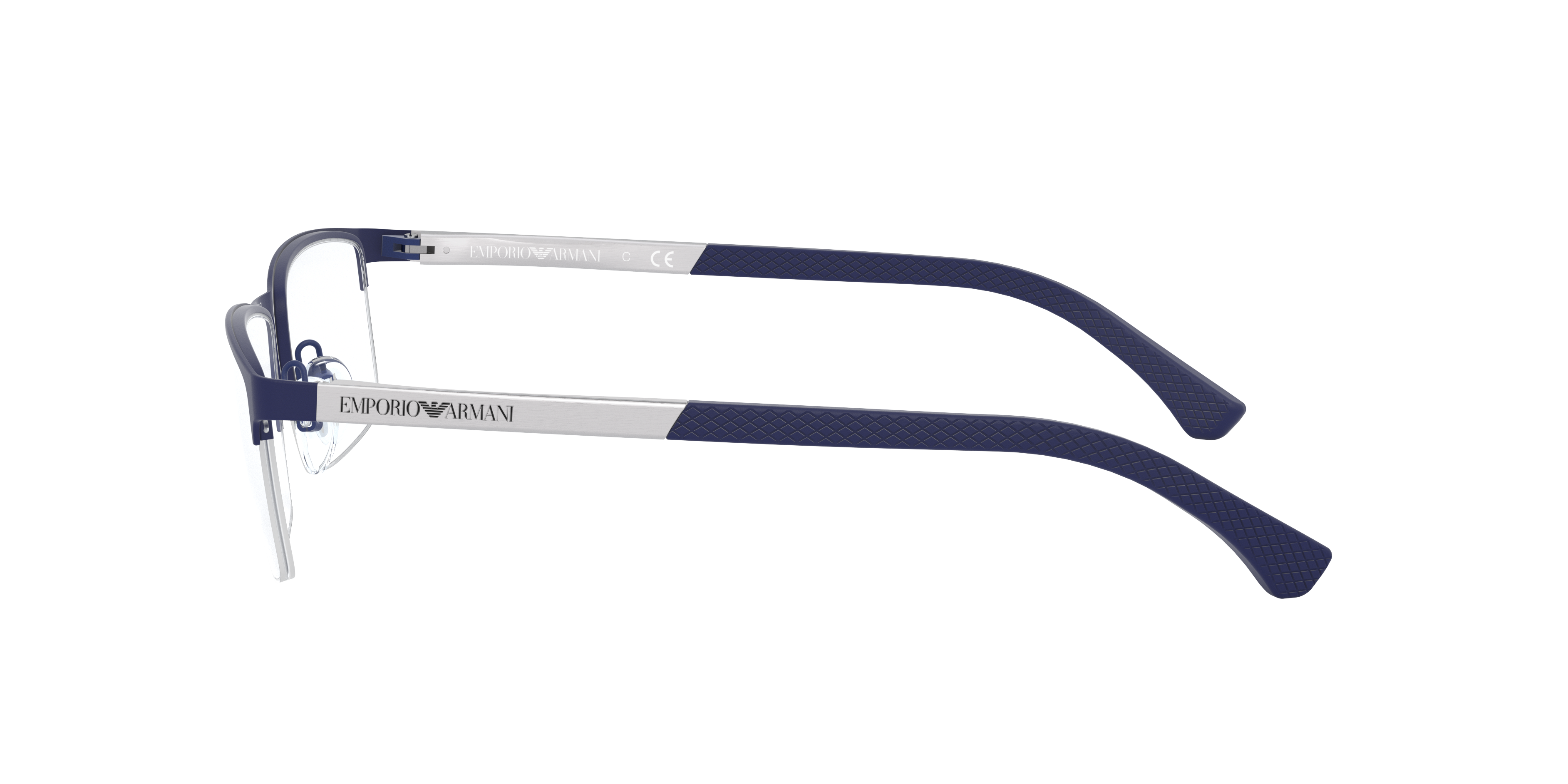 EA1041 Gummi Blau MetallEyeglass Frames von B24, Seitenansicht