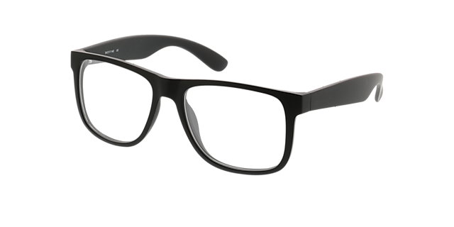 New Orleans Matzwart KunststofEyeglass Frames van B24, Hoekweergave