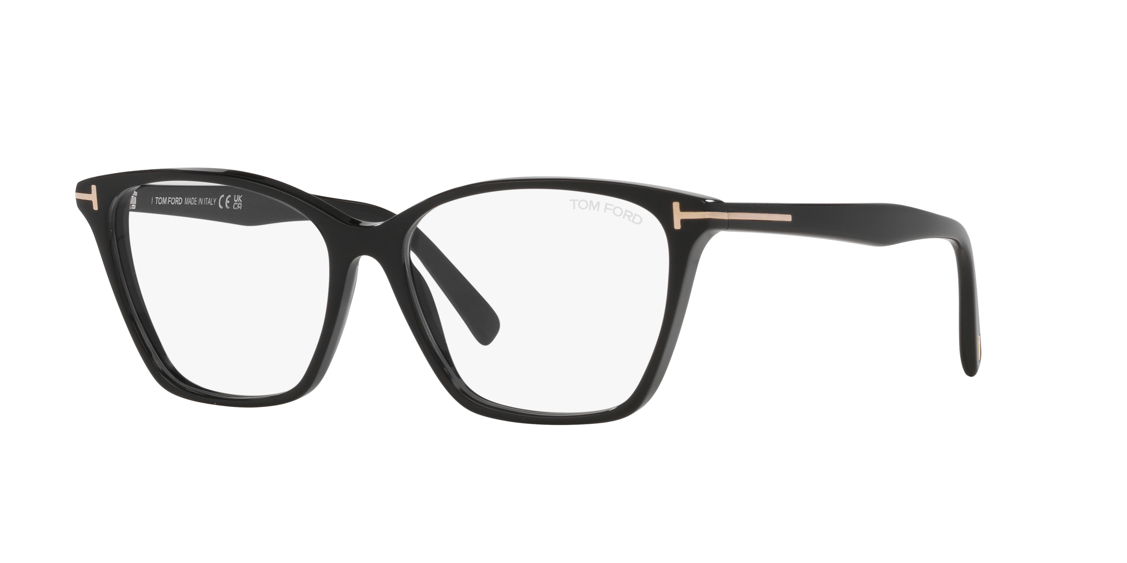 FT5949-B Zwart glanzend AcetaatEyeglass Frames van B24, Hoekweergave