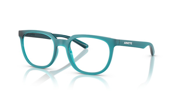 AN7263 Transparent Blue Matte & Shiny KunststoffEyeglass Frames von B24, Dreiviertelansicht