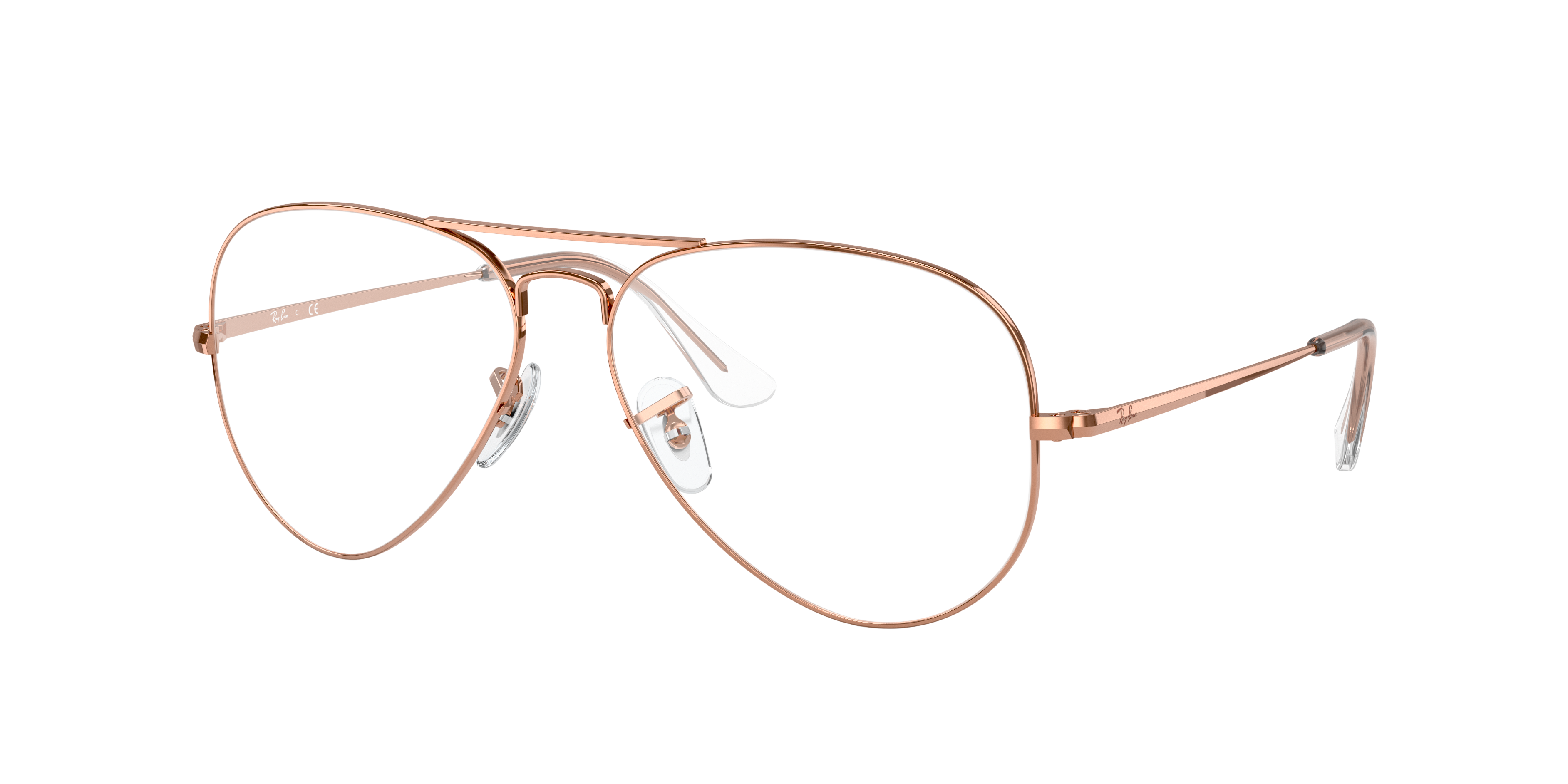 Aviator Optics Roségoud MetaalEyeglass Frames van B24, Hoekweergave