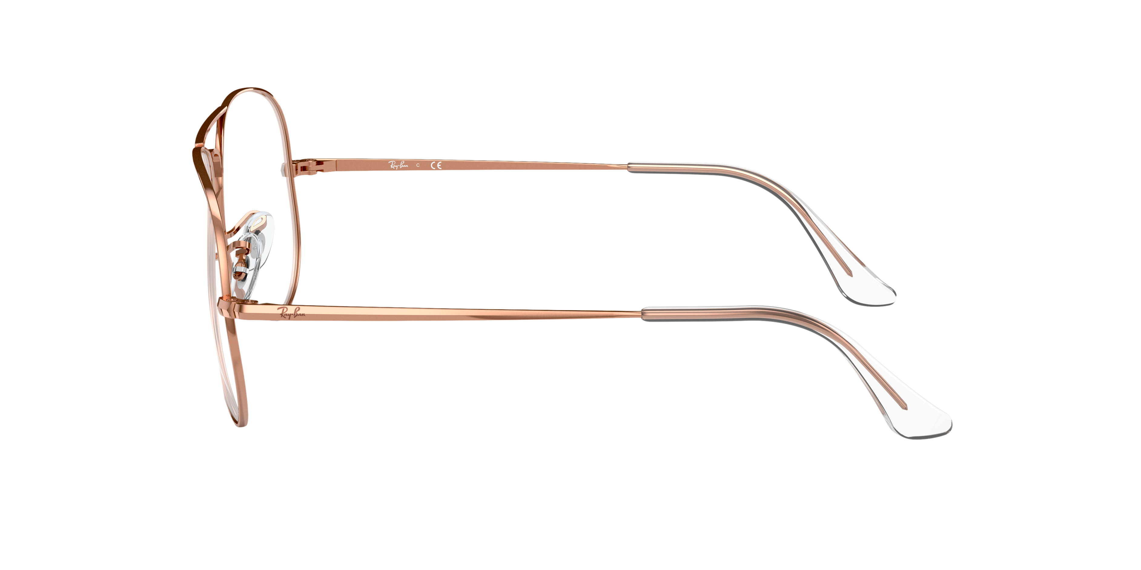 Aviator Optics Roségoud MetaalEyeglass Frames van B24, Zijaanzicht