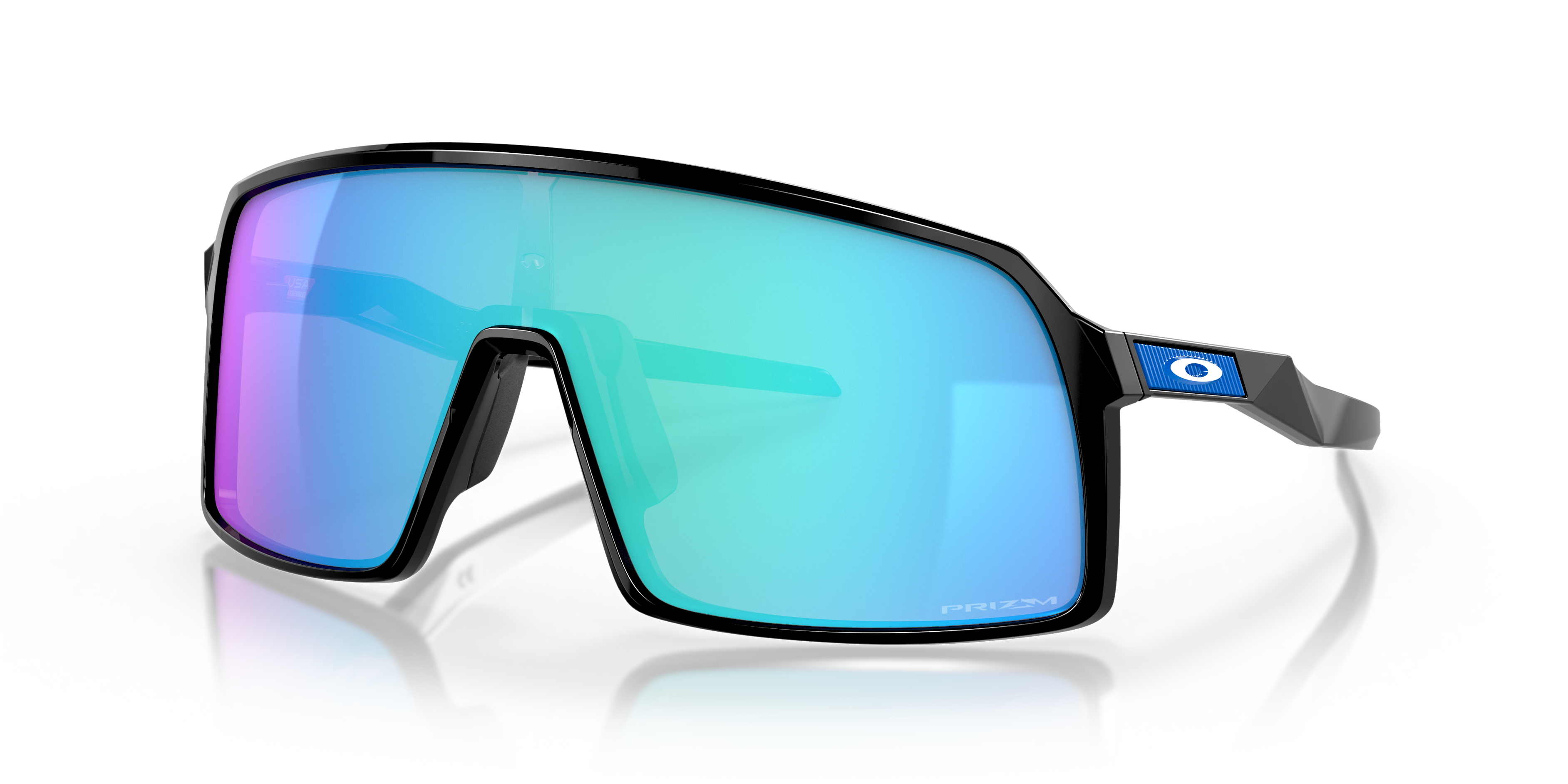 Sutro Glanzend zwart KunststofSunglass Frames van B24, Hoekweergave