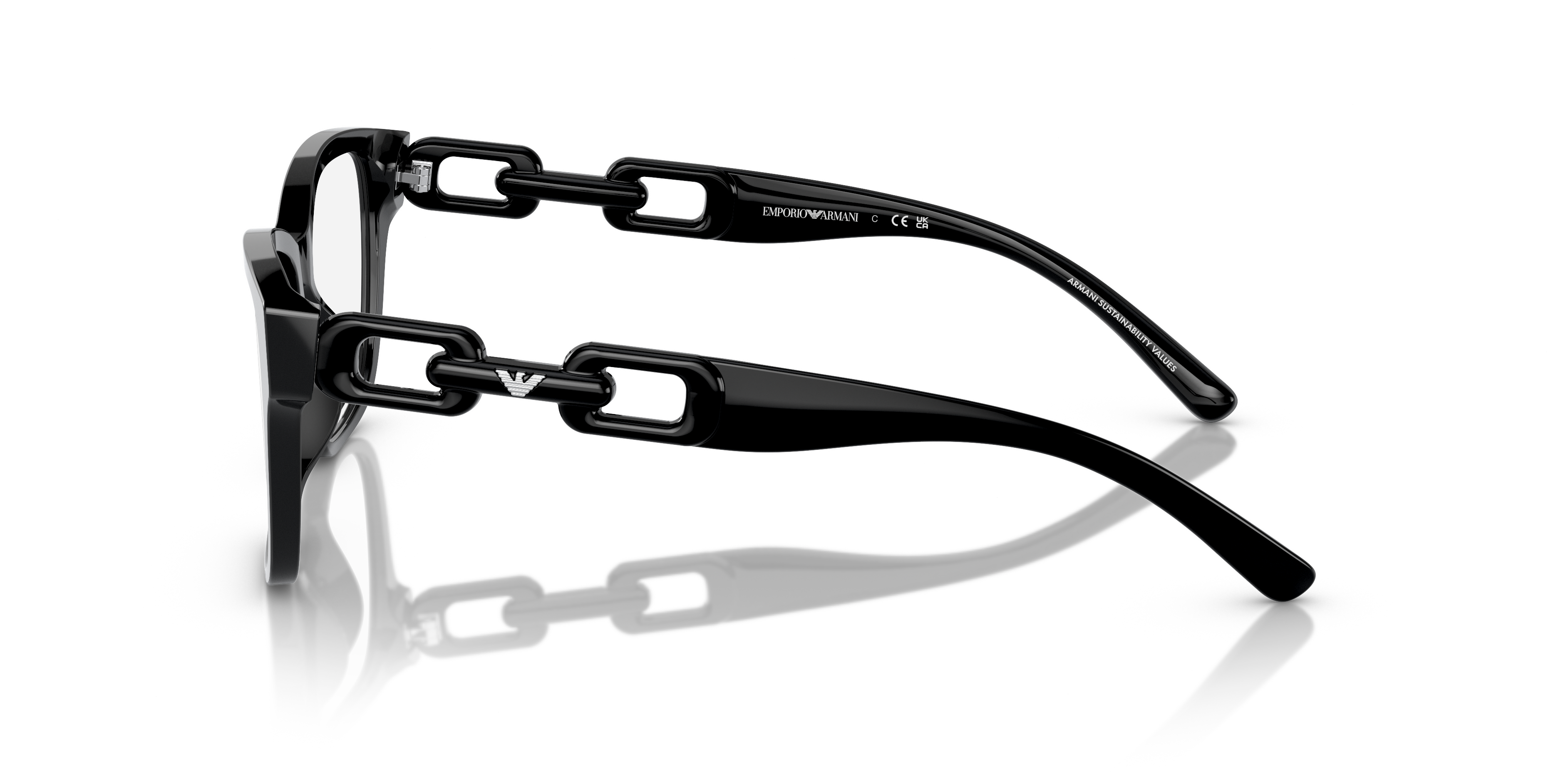 EA3222U Schwarz glänzend AcetatEyeglass Frames von B24, Seitenansicht