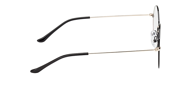 Brisbane Schwarz & Gold MetallEyeglass Frames von B24, Seitenansicht