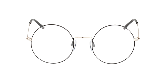 Brisbane Schwarz & Gold MetallEyeglass Frames von B24, Vorderansicht