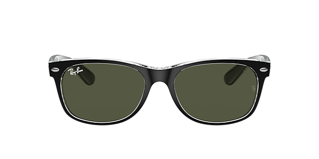 RB2132 Schwarz auf Transparent KunststoffSunglass Frames von B24, mit getönten Gläsern
