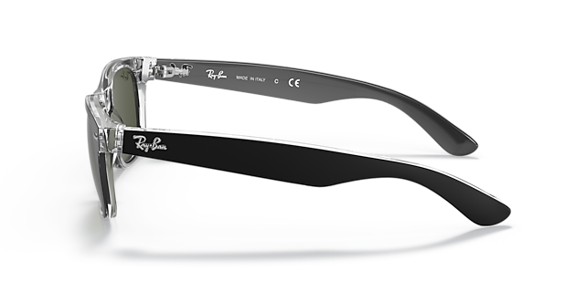 RB2132 Schwarz auf Transparent KunststoffSunglass Frames von B24, Seitenansicht