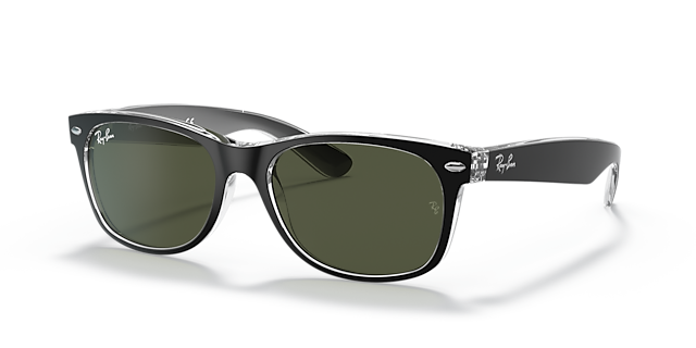 RB2132 Schwarz auf Transparent KunststoffSunglass Frames von B24, Dreiviertelansicht