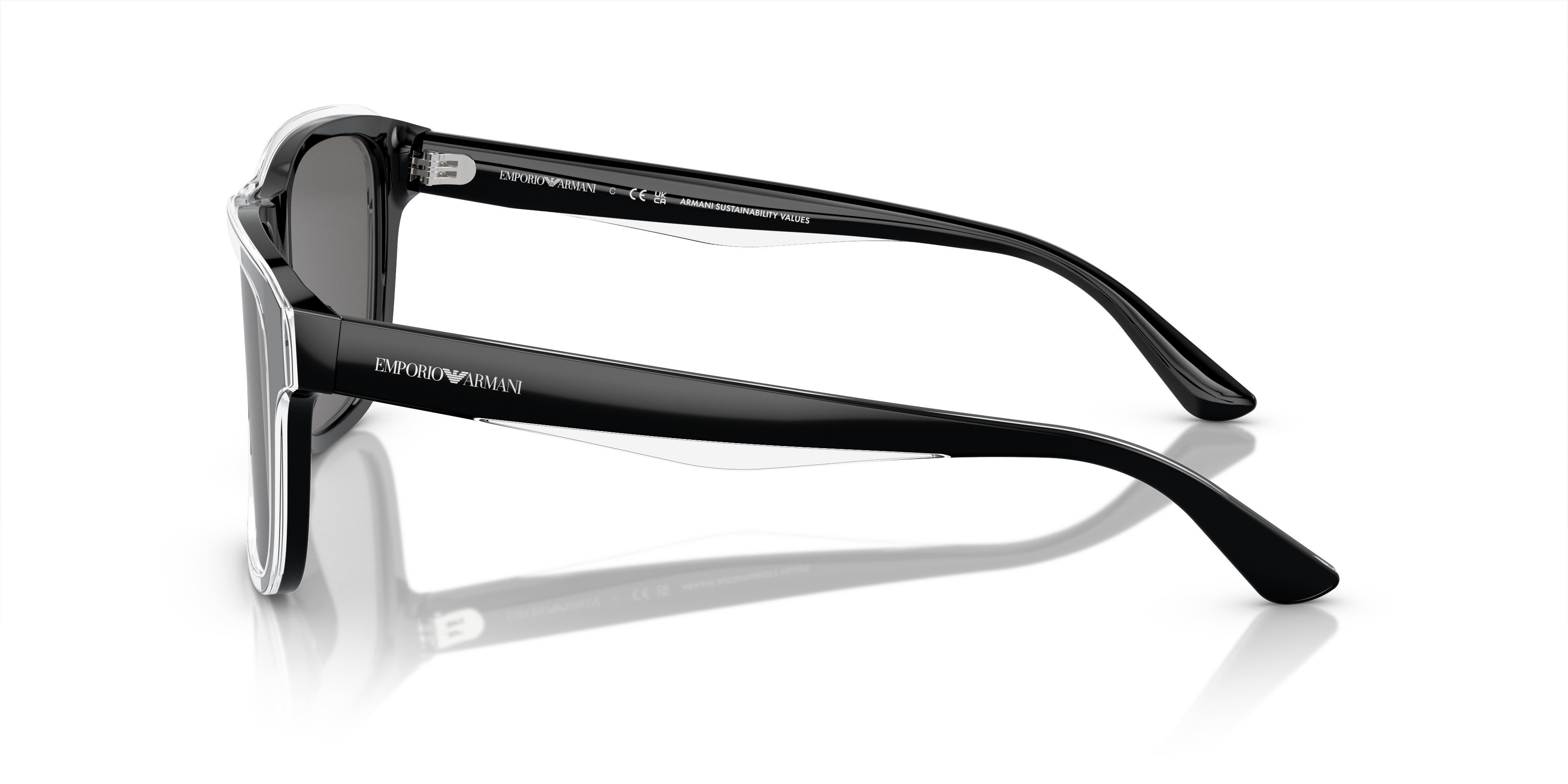 EA4208 Shiny Black & Top Crystal AcetatSunglass Frames von B24, Seitenansicht