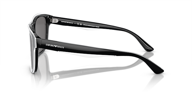 EA4208 Shiny Black & Top Crystal AcetatSunglass Frames von B24, Seitenansicht