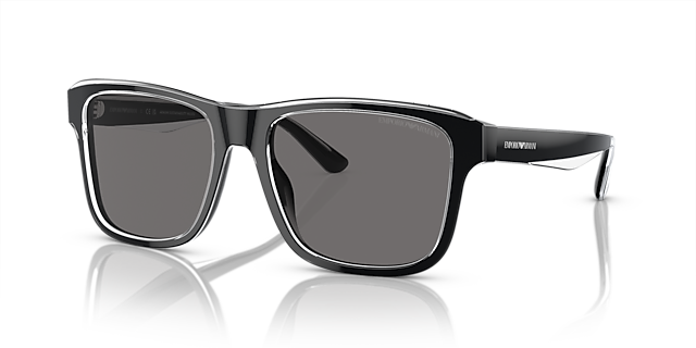 EA4208 Shiny Black & Top Crystal AcetatSunglass Frames von B24, Dreiviertelansicht