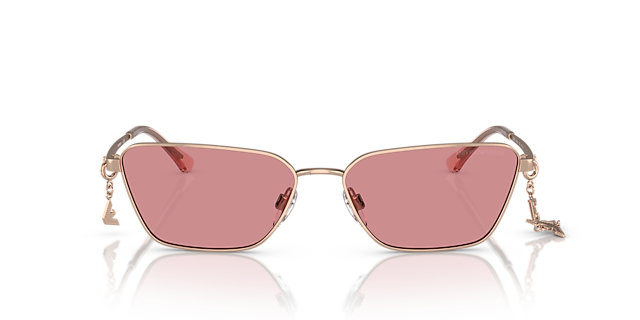 EA2141 Glanzend Roségoud MetaalSunglass Frames van B24, Vooraanzicht