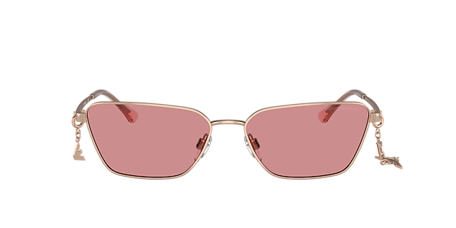 EA2141 Glanzend Roségoud MetaalSunglass Frames van B24, met getinte lenzen