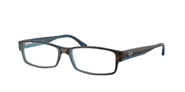 RB5114 Havana op Blauw AcetaatEyeglass Frames van B24, Hoekweergave