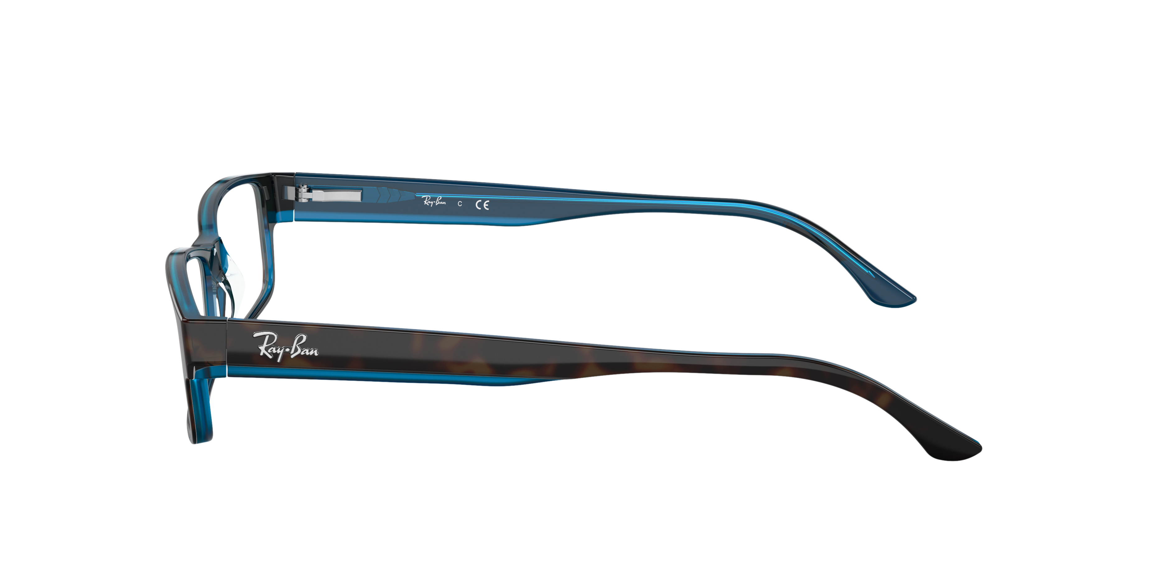 RB5114 Optics Havana auf Blau AcetatEyeglass Frames von B24, Seitenansicht