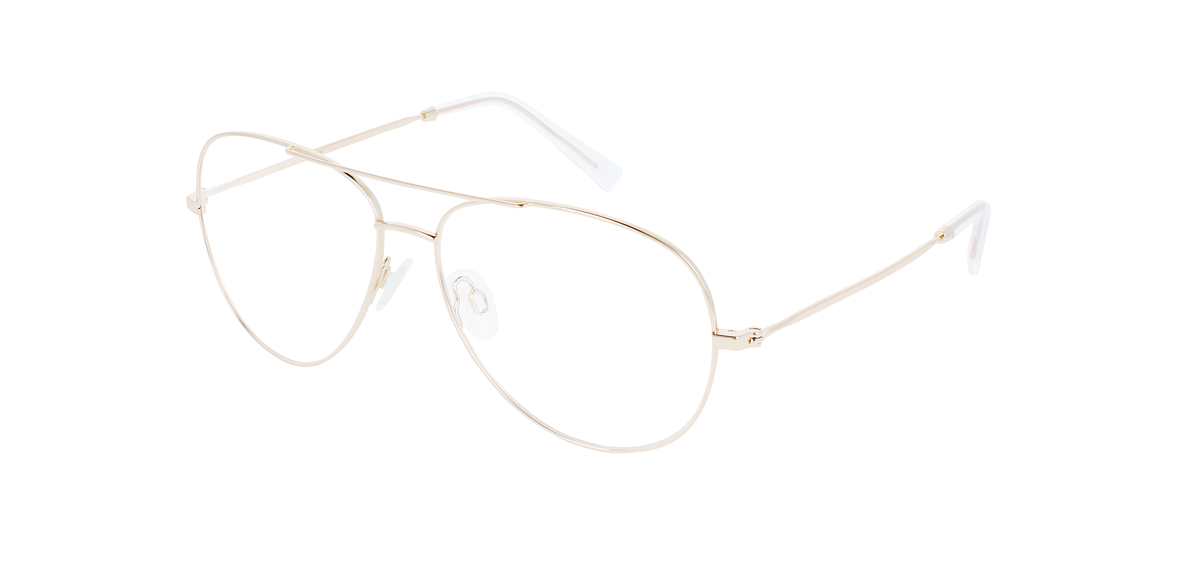 Maverick Light Gold Titanium TitaanEyeglass Frames van B24, Hoekweergave
