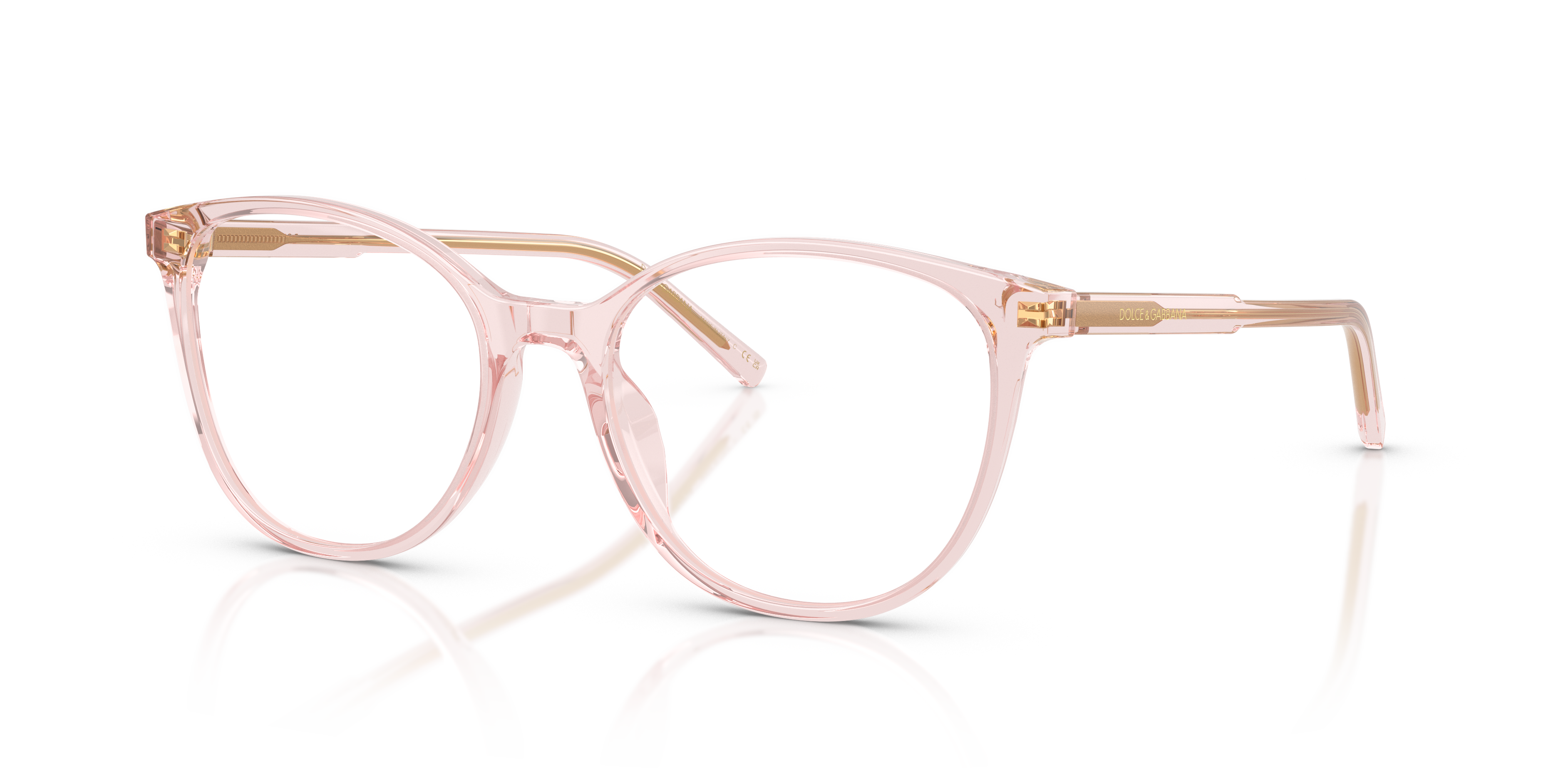 DG3425 Transparent Rose AcetaatEyeglass Frames van B24, Hoekweergave