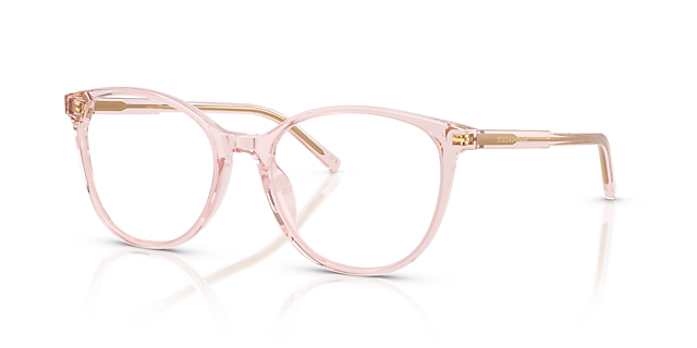 DG3425 Transparent Rose AcetatEyeglass Frames von B24, Dreiviertelansicht