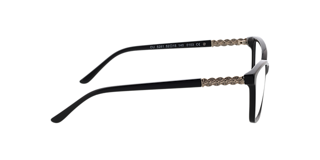 Lisa Zwart & goud AcetaatEyeglass Frames van B24, Zijaanzicht