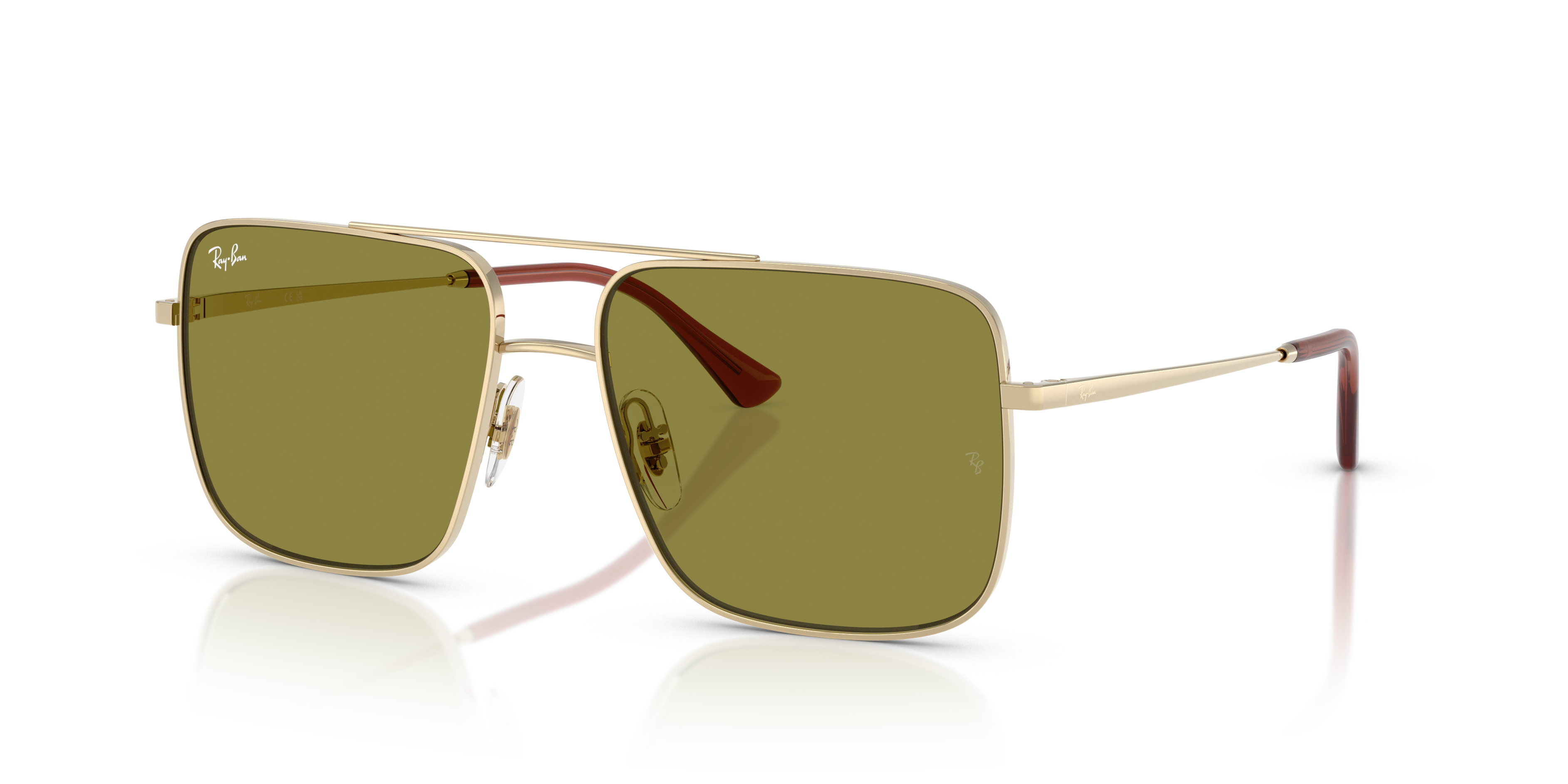 RB3758 Hellgold MetallSunglass Frames von B24, Dreiviertelansicht