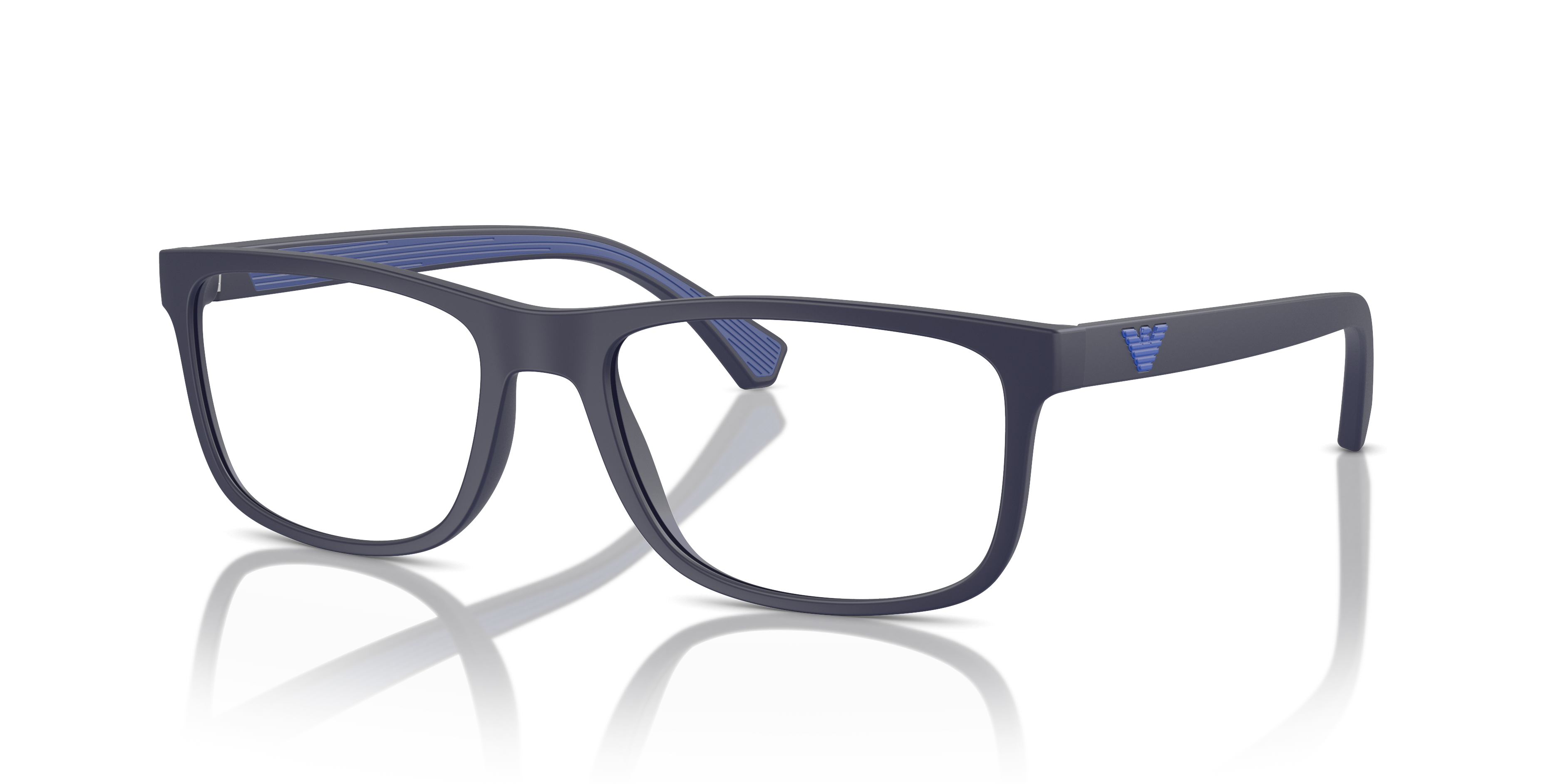 EA3147 Matt Blau KunststoffEyeglass Frames von B24, Dreiviertelansicht
