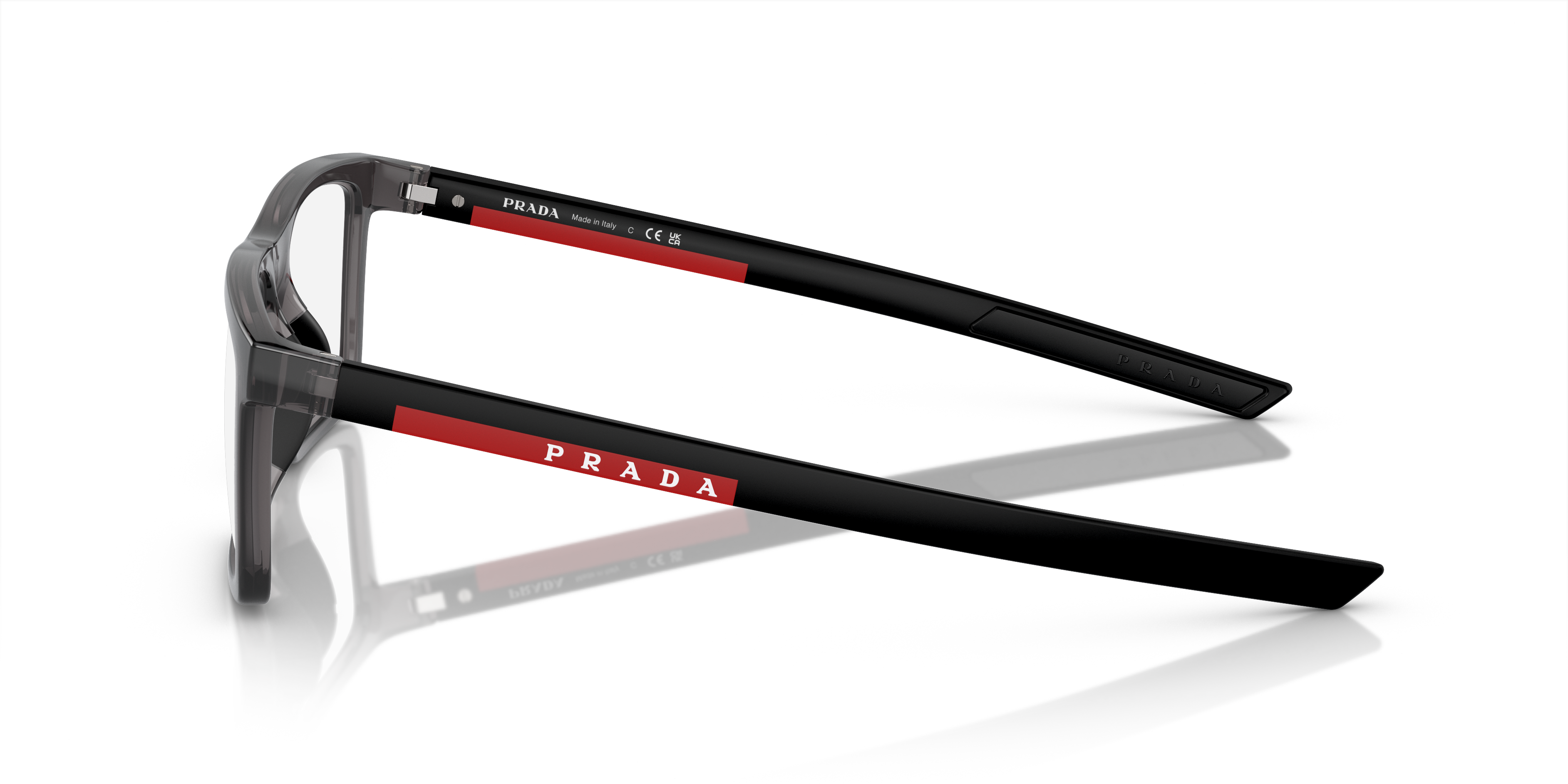 PS 02QV Transparant antraciet KunststofEyeglass Frames van B24, Zijaanzicht