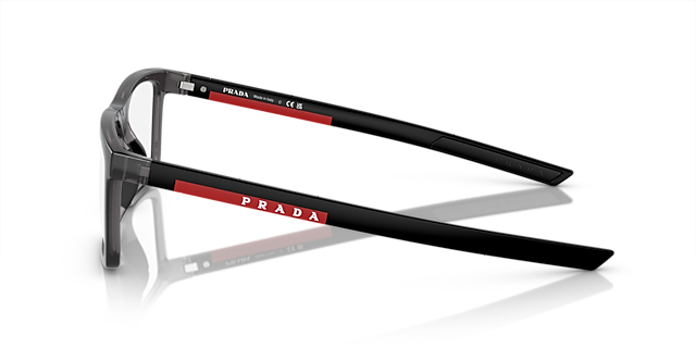 PS 02QV Transparant antraciet KunststofEyeglass Frames van B24, Zijaanzicht