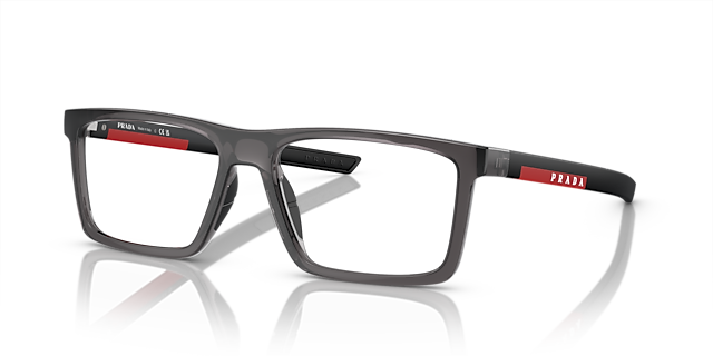 PS 02QV Transparant antraciet KunststofEyeglass Frames van B24, Hoekweergave