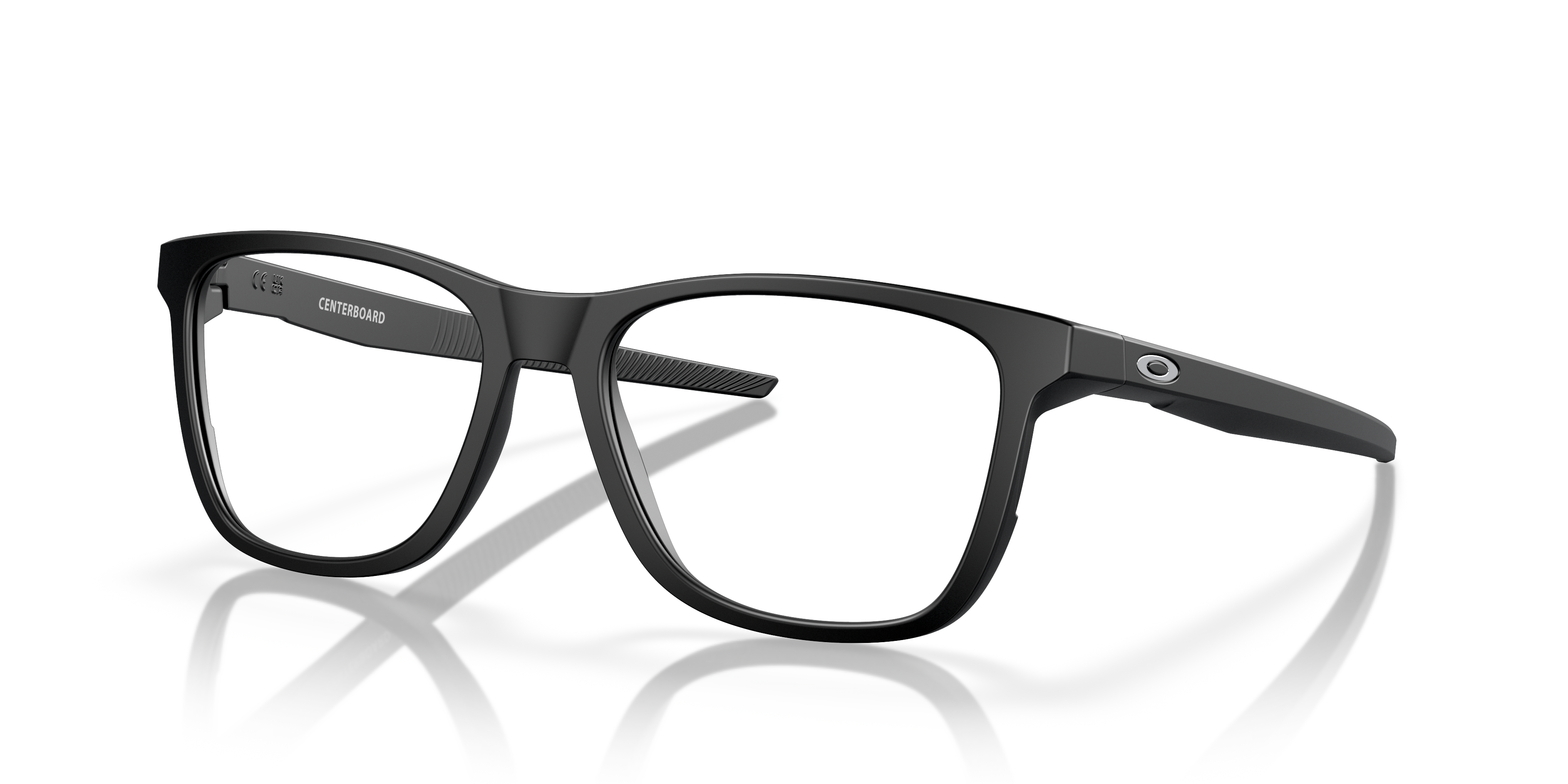 Centerboard Schwarz satiniert KunststoffEyeglass Frames von B24, Dreiviertelansicht